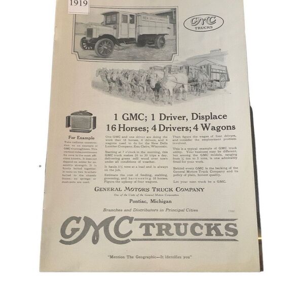 Vintage 1919 General Motors Truck Company GMC Ad Advertisement - Picture 4 of 4